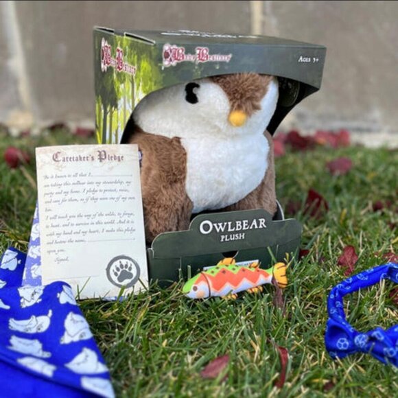 Owlbear‎ Plush - Luxury Owl Bear Stuffed Animal - Boxed & Accessories - Brown - Picture 1 of 9